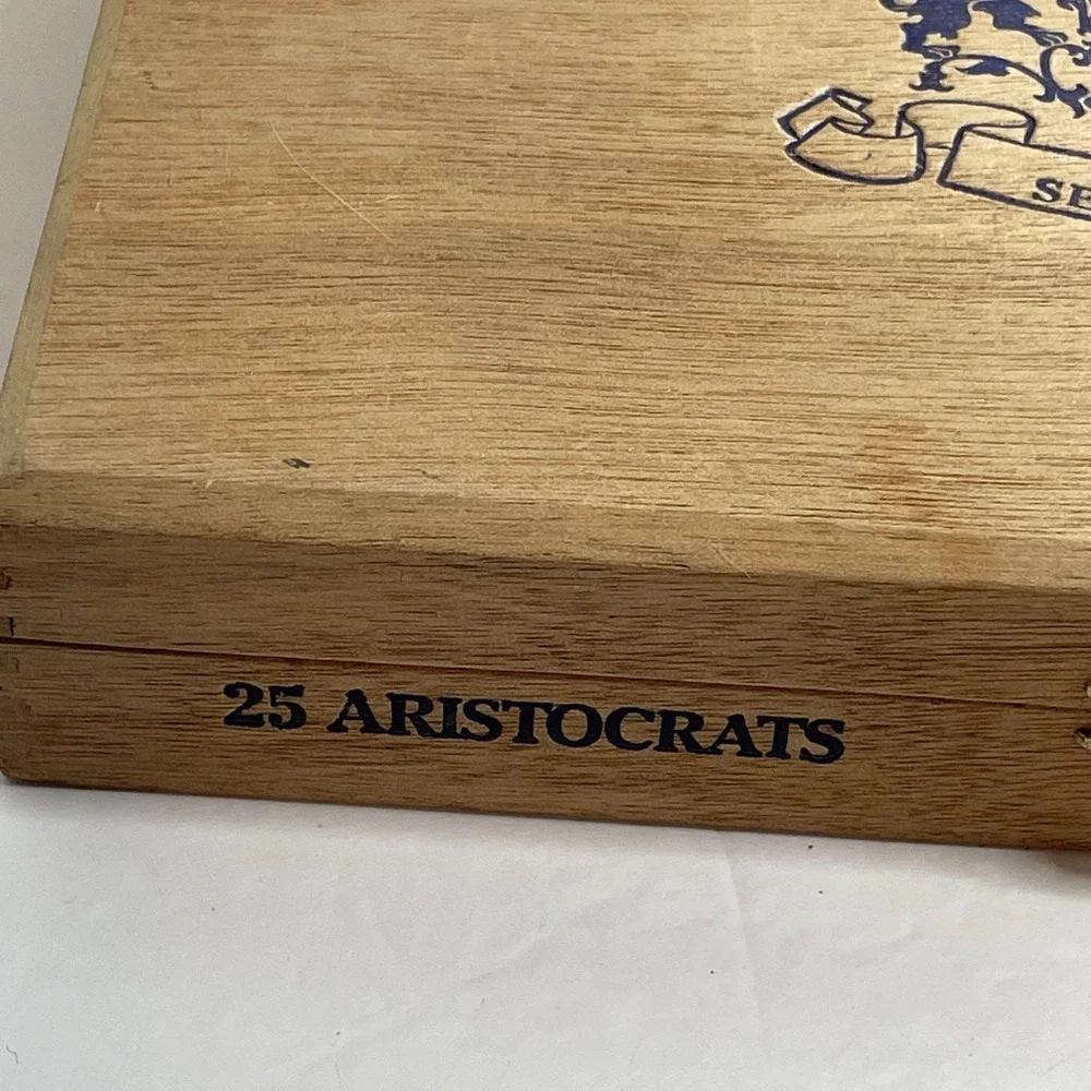 Cigar Box 'Primo Del Rey' 25 Aristocrats Hand Made Club Selection Wood Empty Box